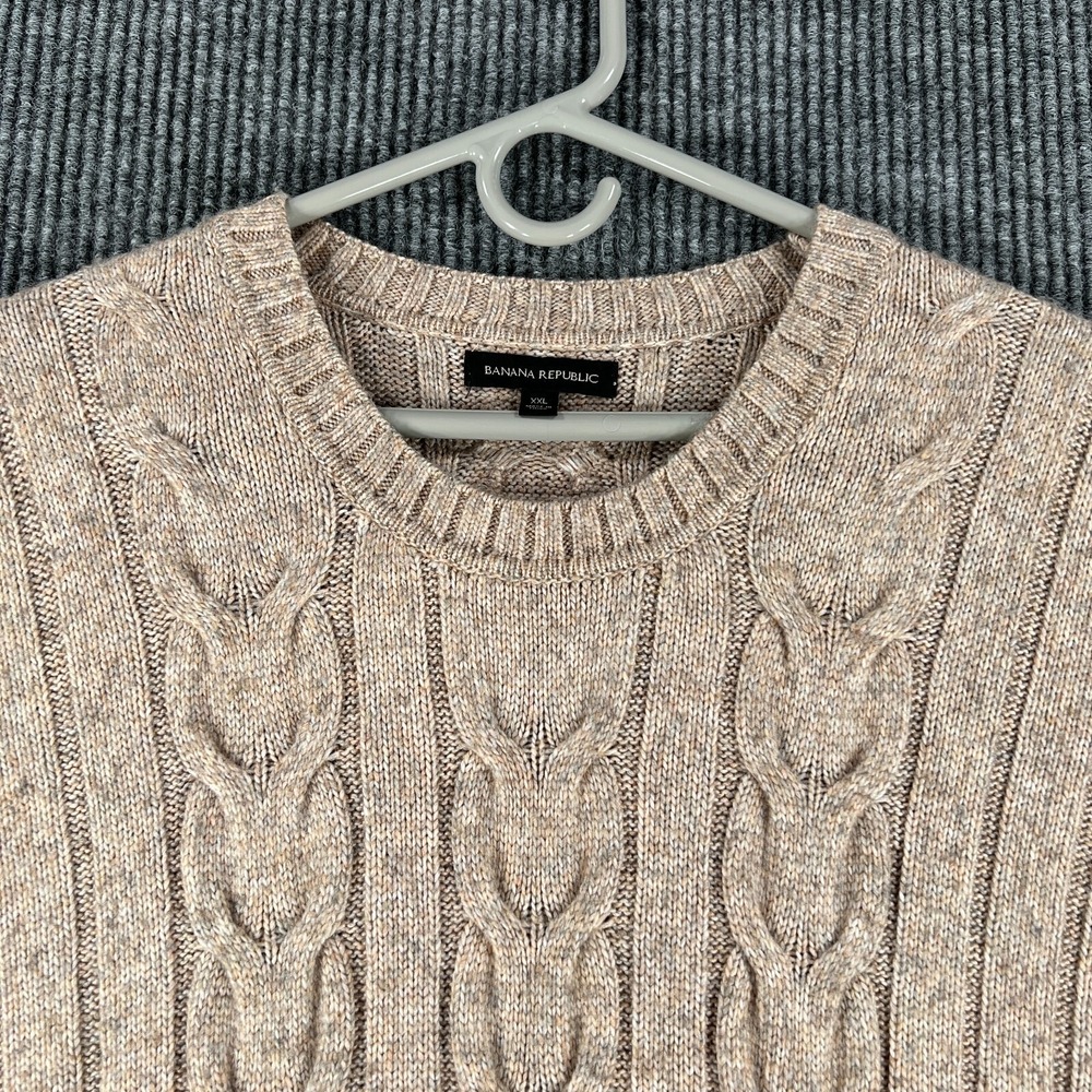 Banana Republic Sweater Mens 2XL XXL Beige Long Sleeve Casual Comfort Warm